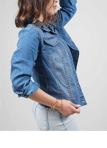 Seker mavi kot ceket  - Görsel 3