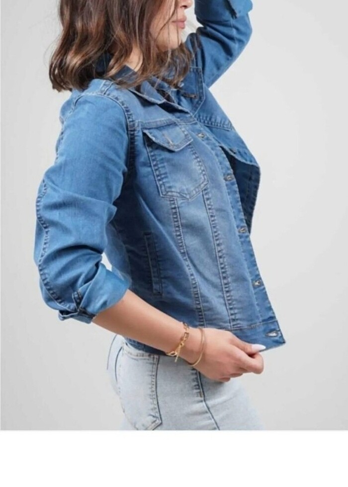 Seker mavi kot ceket  - Görsel 3