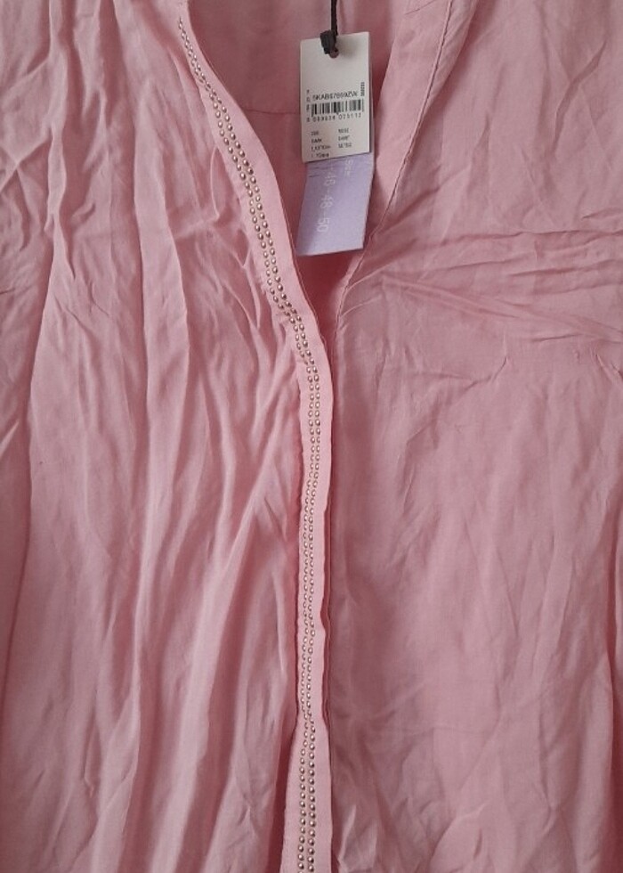 Koton seker pembe pullu gömlek  - Görsel 3