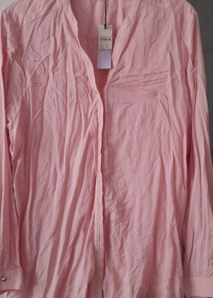 Koton seker pembe pullu gömlek  - Görsel 5