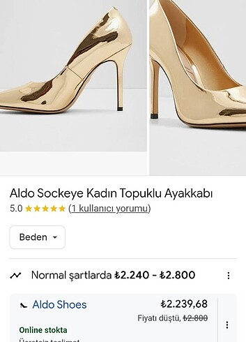 Gold Altın sarısı metalik topuklu ayakkabı stiletto  - Görsel 5
