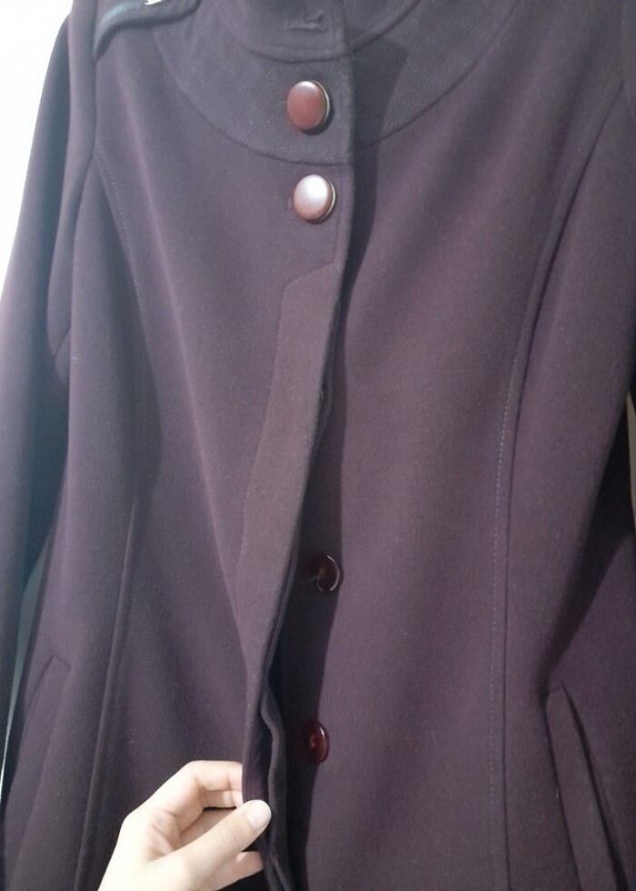 Kışlık bordo kaban  - Görsel 2