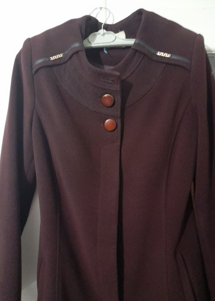 Kışlık bordo kaban  - Görsel 3