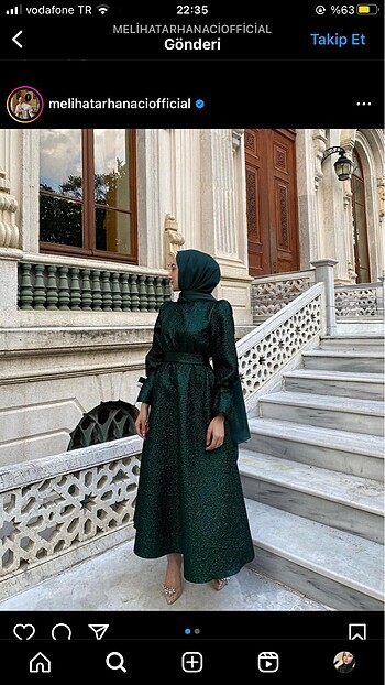 Meliha tarhancı abiye Simli yeşil