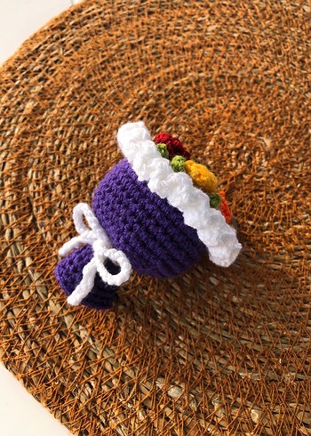 Renkli Örgü Bohem Anahtarlık - Görsel 3