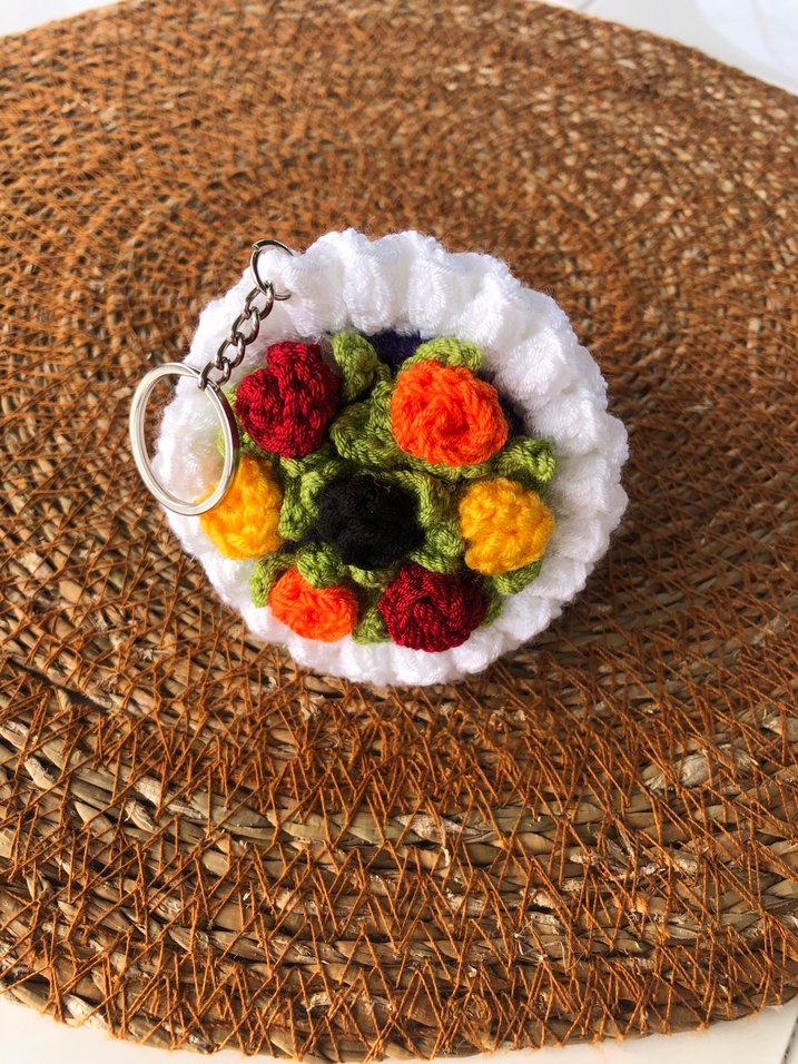 Renkli Örgü Bohem Anahtarlık - Görsel 2