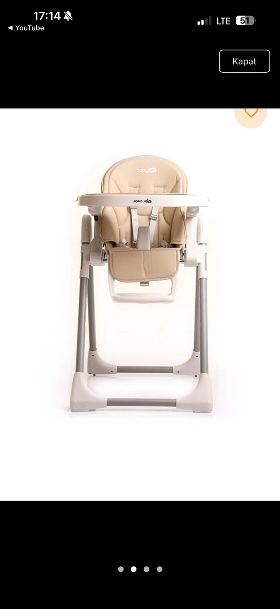 Bej Çocuk Mama Sandalyesi - Görsel 2