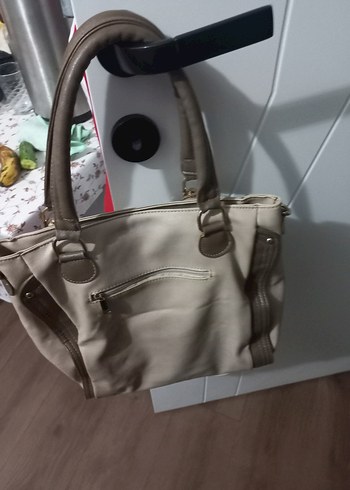 Bej Süet Kadın Çanta Tokalı - Görsel 2