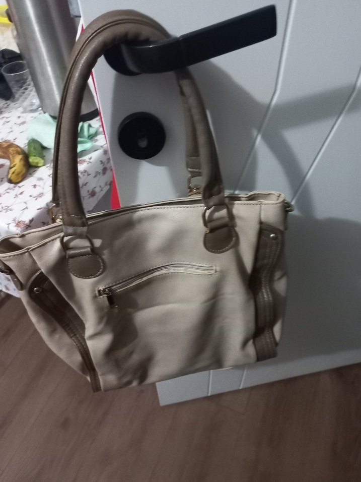 Bej Süet Kadın Çanta Tokalı - Görsel 2