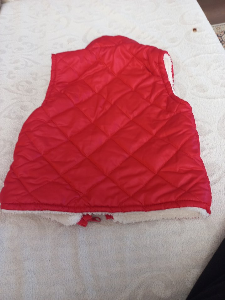 Kırmızı Fermuarlı Kız Çocuk Yeleği - Görsel 2