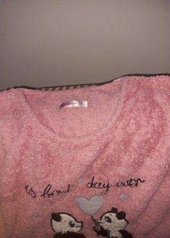 Diğer Kız Çocuk Pembe Baskılı Polar Pijama Takımı