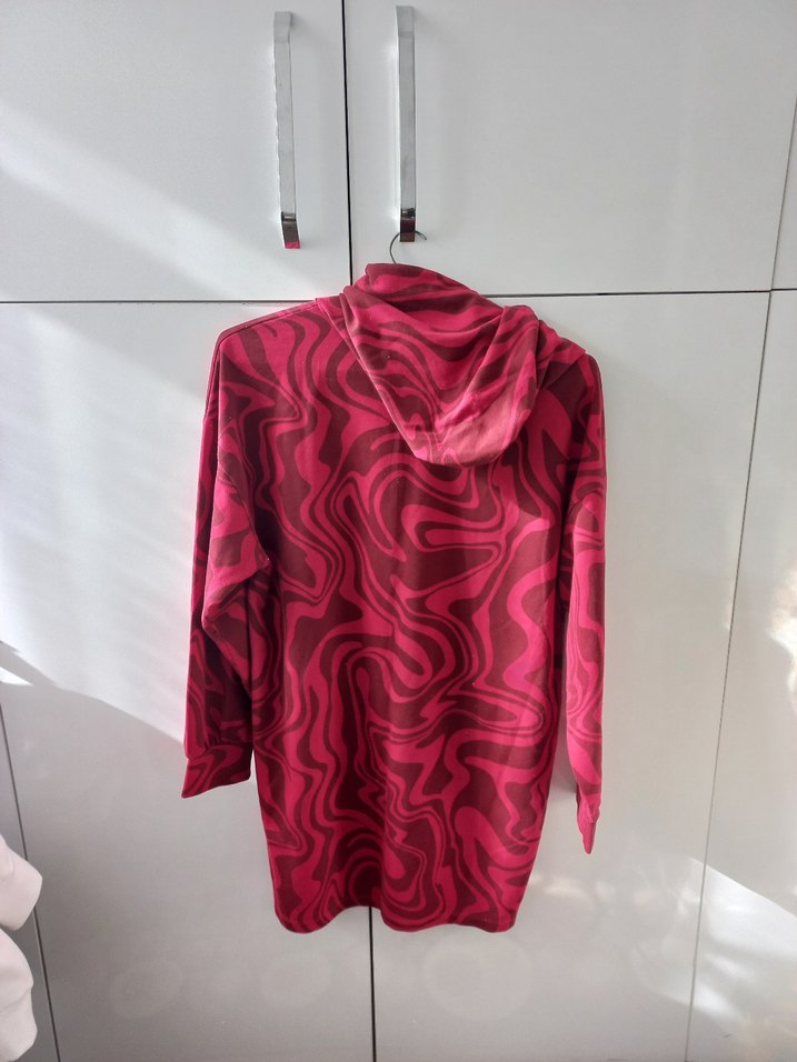 Bordo Uzun Kollu, Bağcıklı Kadın Sweatshirt - Görsel 2