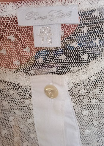 Kız Çocuk Beyaz Nakışlı Uzun Kollu Bolero 7 8 yaş - Görsel 3