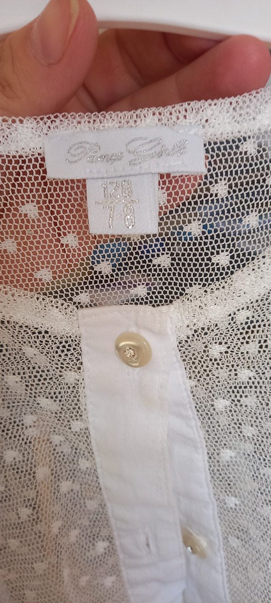 Kız Çocuk Beyaz Nakışlı Uzun Kollu Bolero 7 8 yaş - Görsel 3