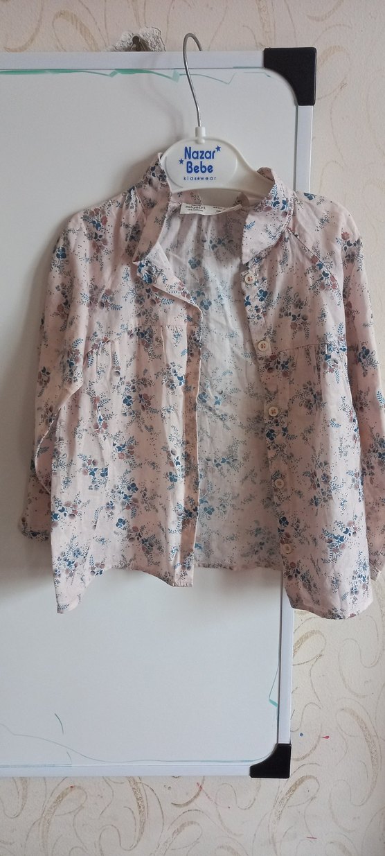 Bohem Stil Bej Kız Gömlek 2 3 yaş - Görsel 2
