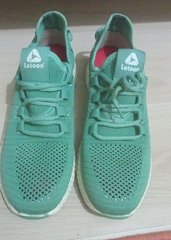 Letoon Turkuaz Bağcıklı Stiletto Topuk Spor Ayakkabı