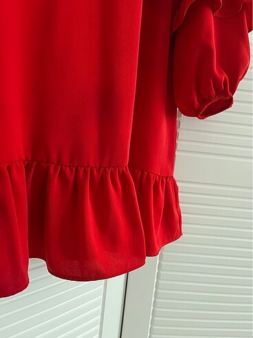 xs Beden bordo Renk Kırmızı tunik - elbise