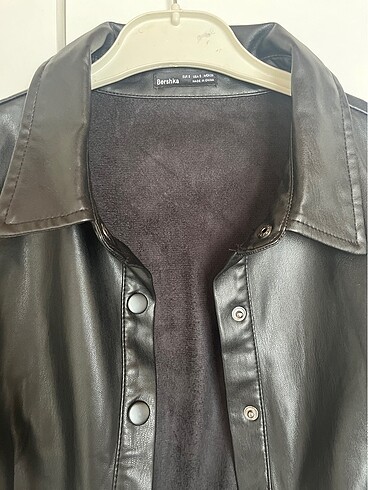 Bershka deri gömlek - Görsel 4