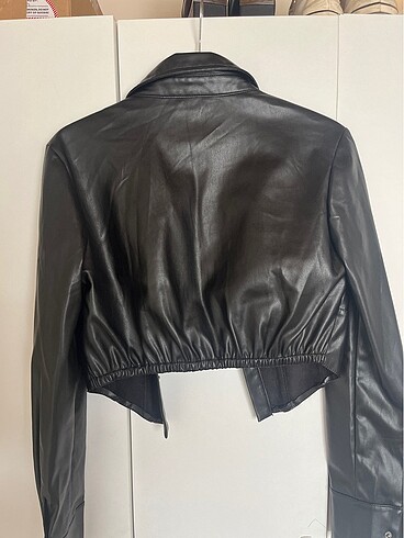 Bershka deri gömlek - Görsel 5