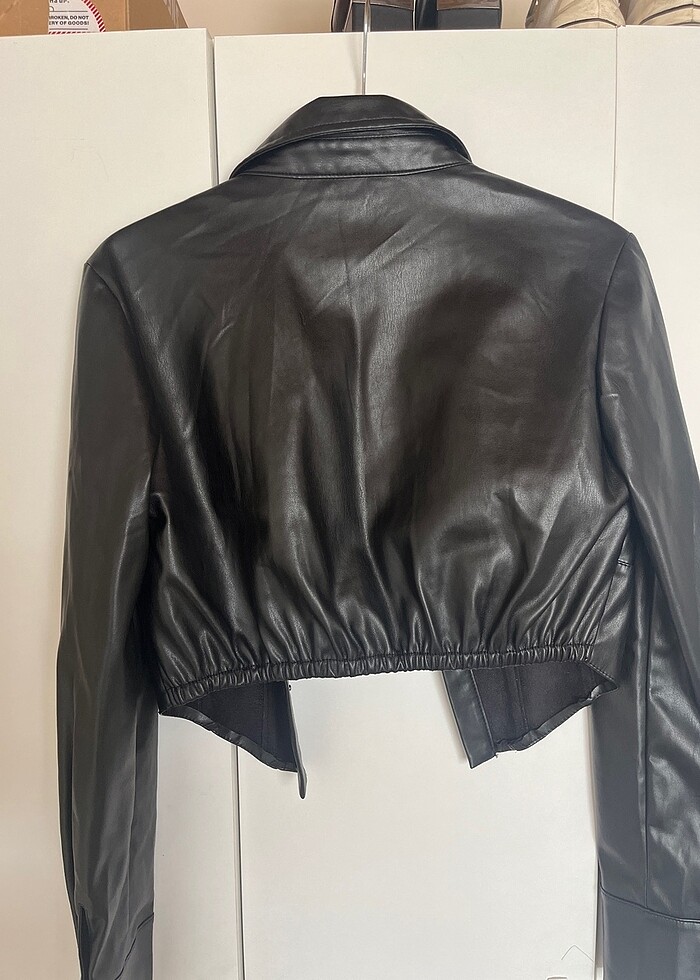 Bershka deri gömlek - Görsel 5