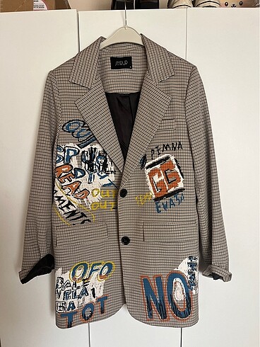 Baskılı blazer ceket