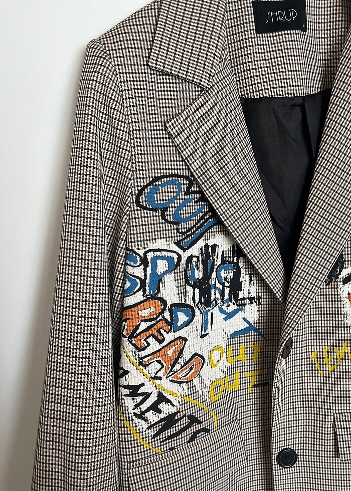 Baskılı blazer ceket - Görsel 2