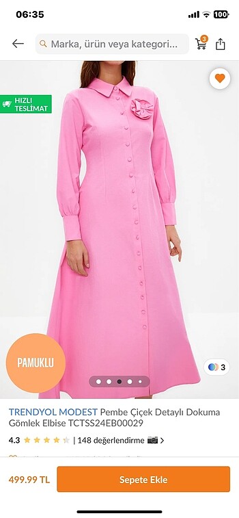 m Beden Pembe elbise