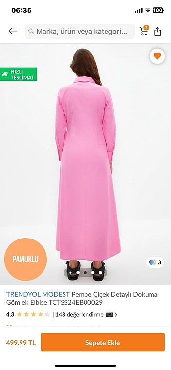 m Beden pembe Renk Pembe elbise