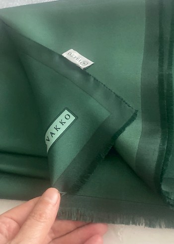 Vakko Kadın yeşil  Renkli ipek şal - Görsel 3