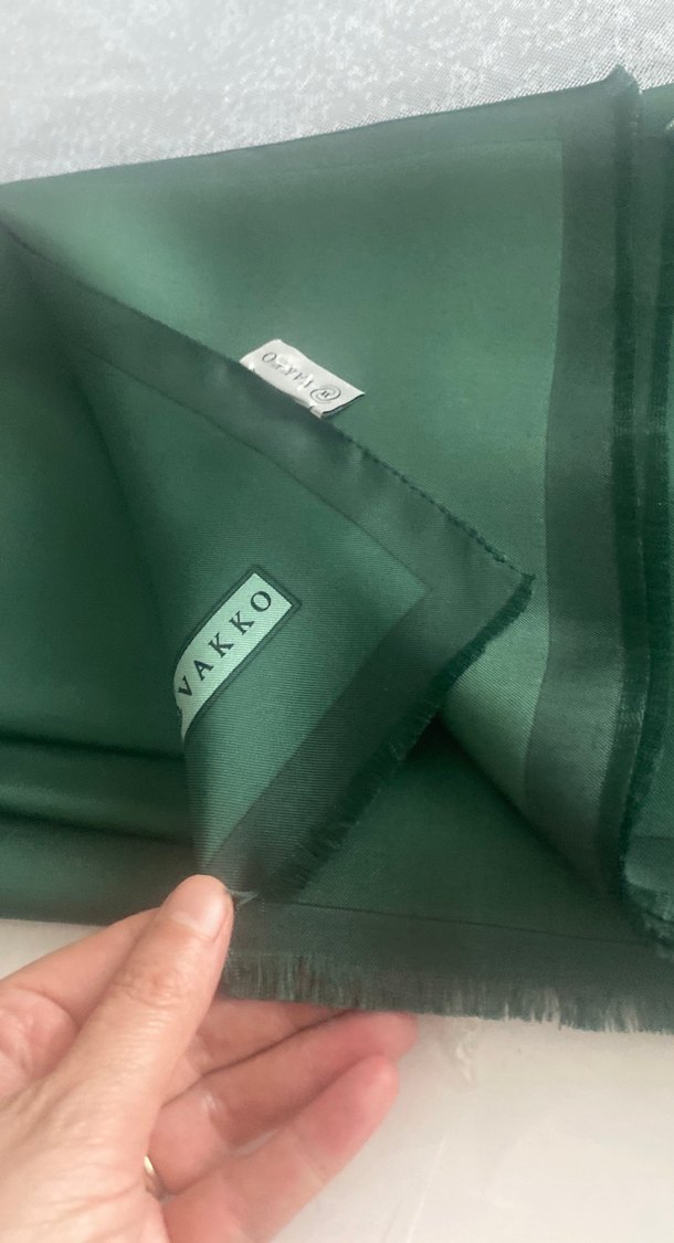 Vakko Kadın yeşil  Renkli ipek şal - Görsel 3