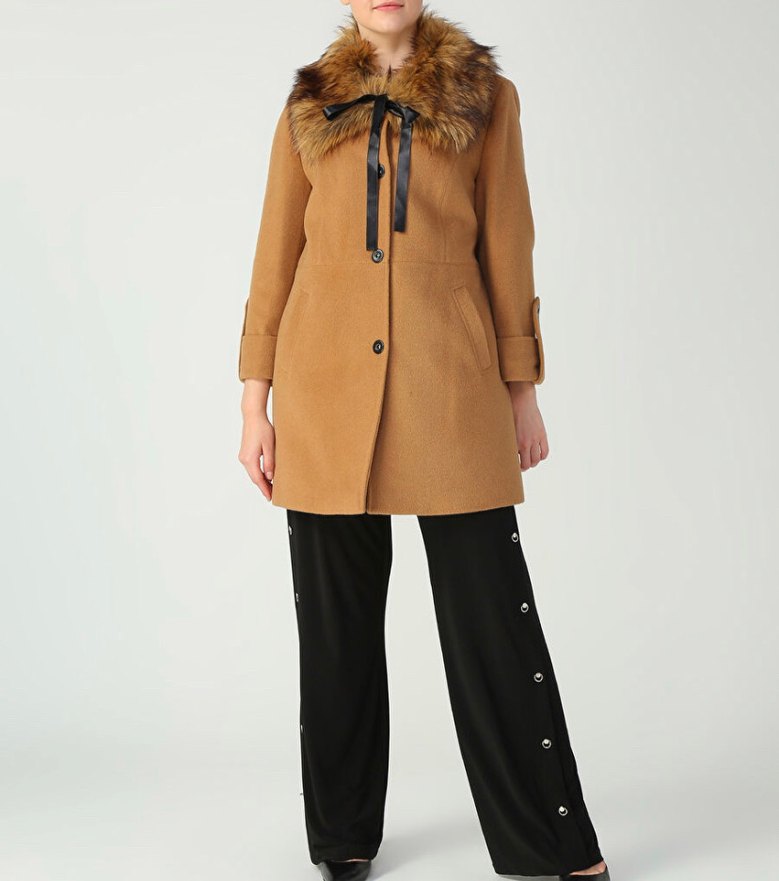 Ekol yün Kürk Detaylı Tarçın Kaban - Görsel 3