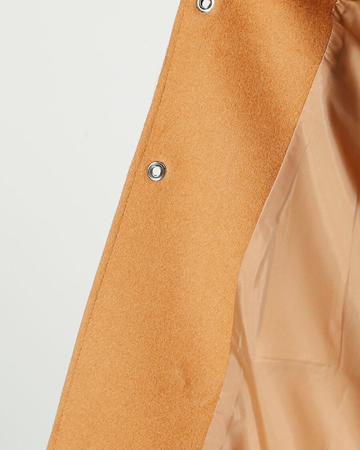 Ekol yün Kürklü Yaka Taba Kadın Kaban - Görsel 4