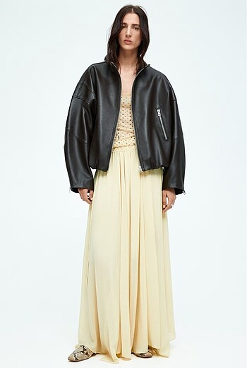 H&M H&M Butter Yellow viral etek 36 BEDEN