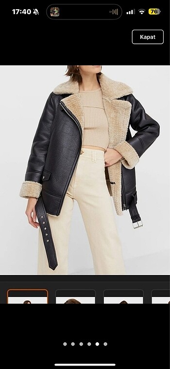 m Beden Stradivarius biker mont