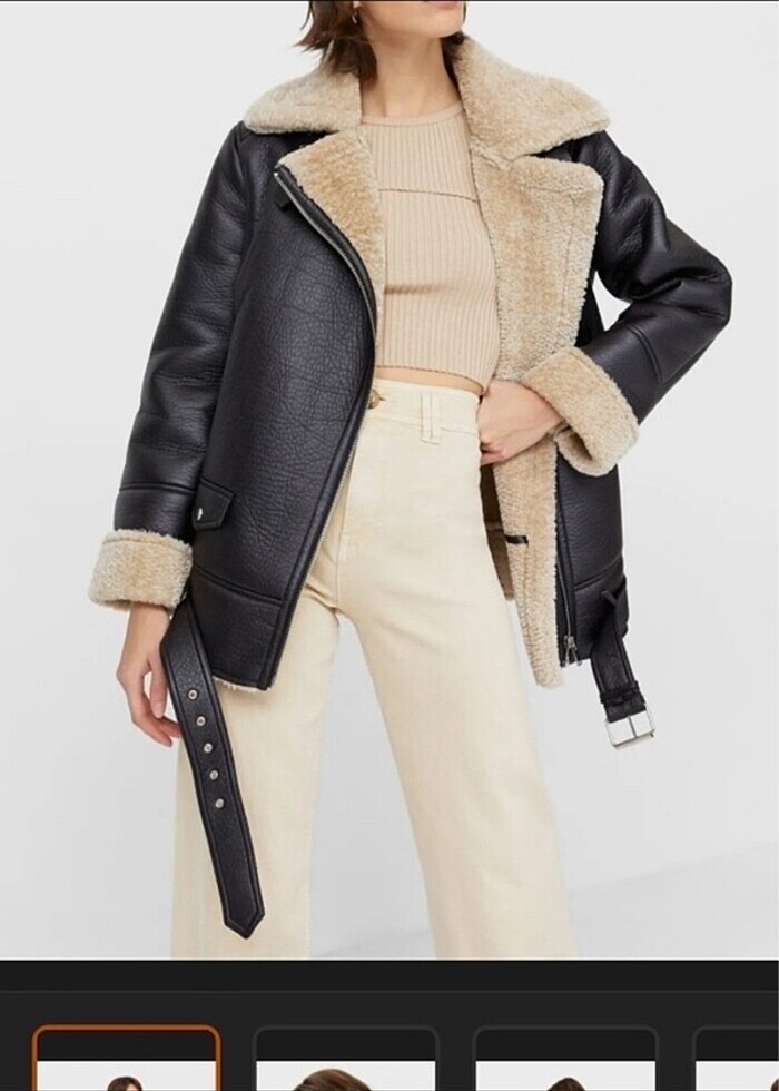 Stradivarius biker mont - Görsel 3