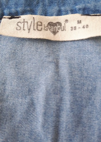 Diğer mini kot elbise Denim Fırfırlı Bohem Elbise