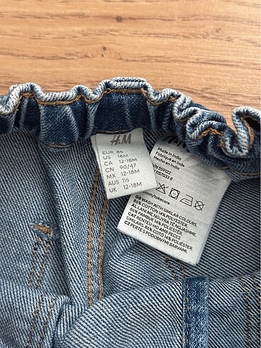 12-18 Ay Beden H&M Ayarlanabilir Bebek Kot Pantolon