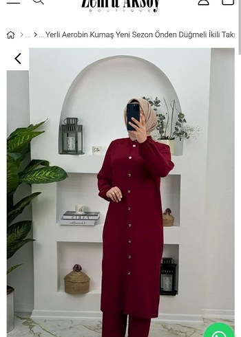 Mor Düğmeli Uzun Kollu Kadın Tunik takım.Sıfır ürün