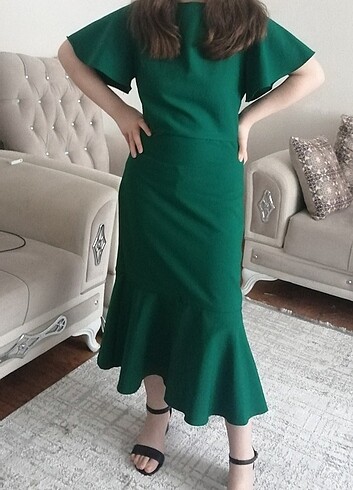 Trendyol Milla yeşil elbise 