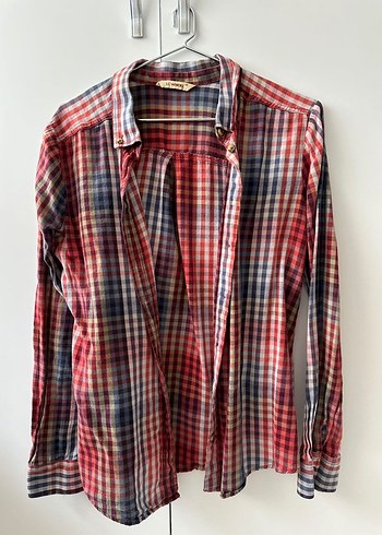 Kadın Çok Renkli Uzun Kollu Kareli Gömlek - Görsel 2