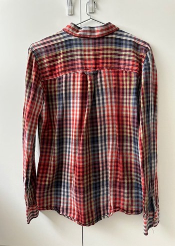 Kadın Çok Renkli Uzun Kollu Kareli Gömlek - Görsel 3