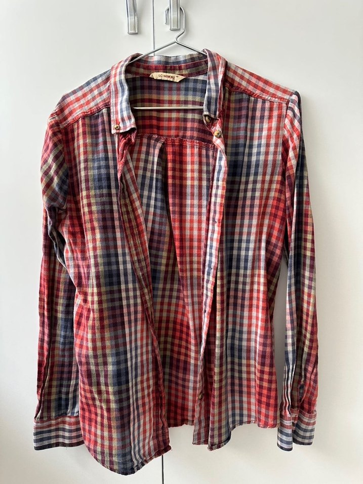 Kadın Çok Renkli Uzun Kollu Kareli Gömlek - Görsel 2