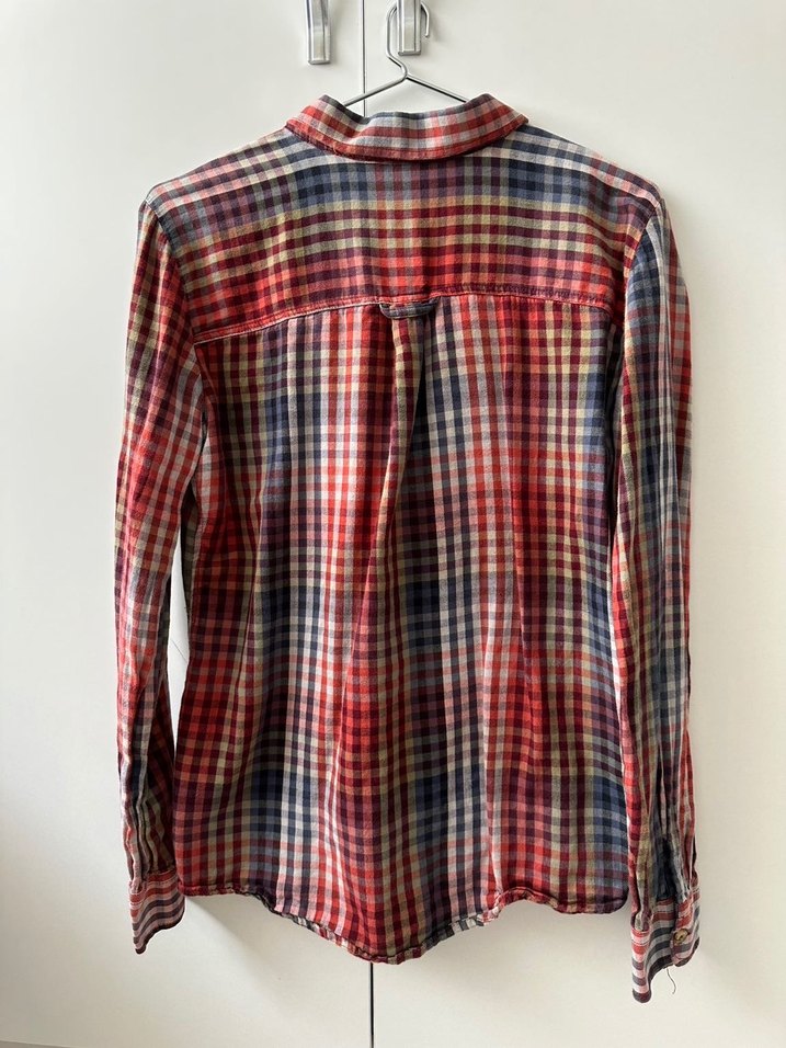 Kadın Çok Renkli Uzun Kollu Kareli Gömlek - Görsel 3