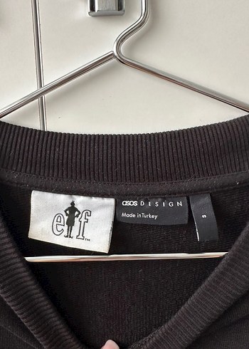 Siyah Elf Baskılı Sweatshirt - Görsel 4