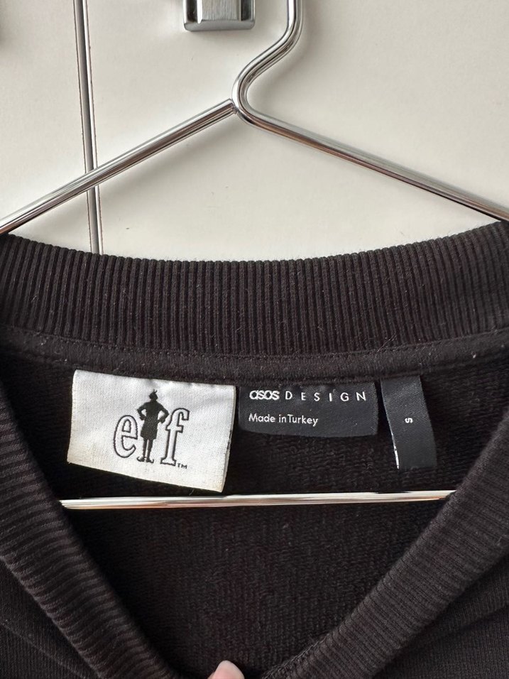 Siyah Elf Baskılı Sweatshirt - Görsel 4