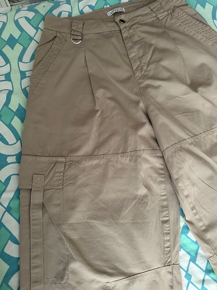 Bej Bol Kesim Kadın Kumaş Pantolon - Görsel 2