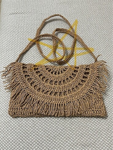Çapraz /Clutch Hasır, El Örgüsü Çanta