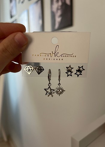 Silver Küpe Seti - Görsel 2