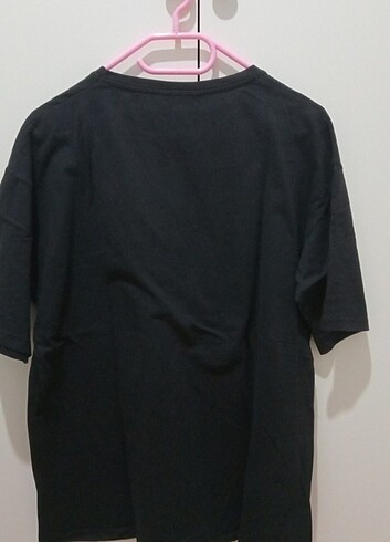 siyah baskılı oversize tshirt