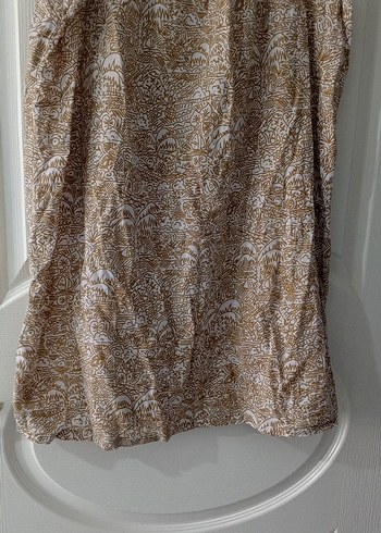 Bej Yılan Desenli Midi Kolsuz Kadın Elbise - Görsel 3